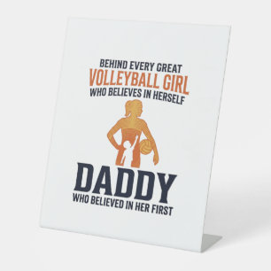 Volleyball Girl Daddy Vintage Engraving Shirt Desi Pedestal Sign
