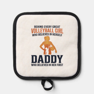 Volleyball Girl Daddy Vintage Engraving Shirt Desi Pot Holder