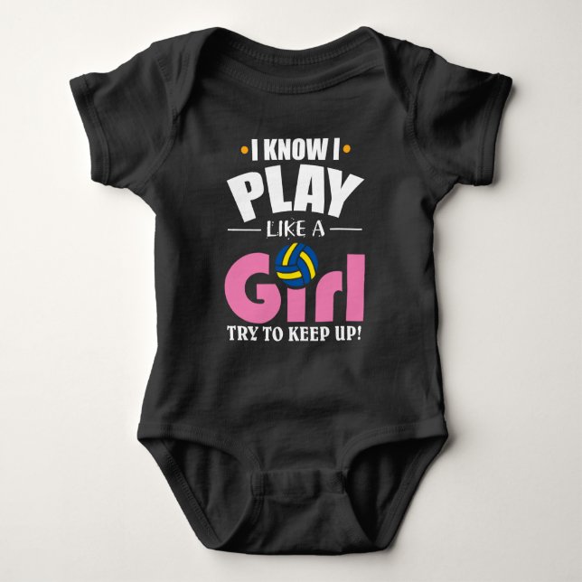 Volleyball girl - Play like a Girl Baby Bodysuit (Front)