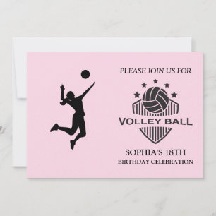 Volleyball Girl Player Birthday Party    Invitatio Invitation