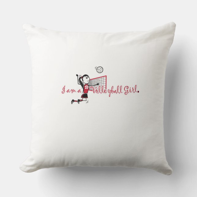  Volleyball Girl Throw Pillow (Front)