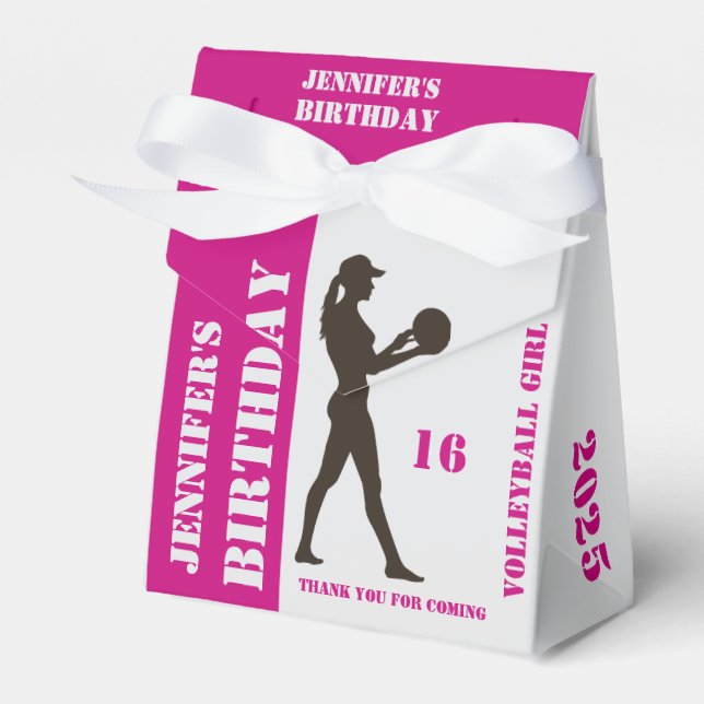 Volleyball Girl, Volleyball Player Gift, Birthday Favour Box (Front Side)