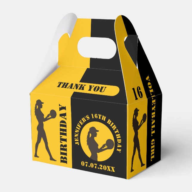 Volleyball Girl, Volleyball Player Gift, Birthday Favour Box (Front Side)