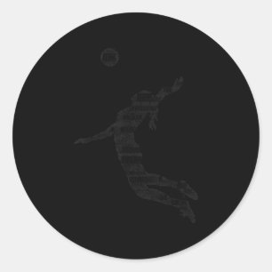 Volleyball Girl Women Youth Player 6 Classic Round Sticker