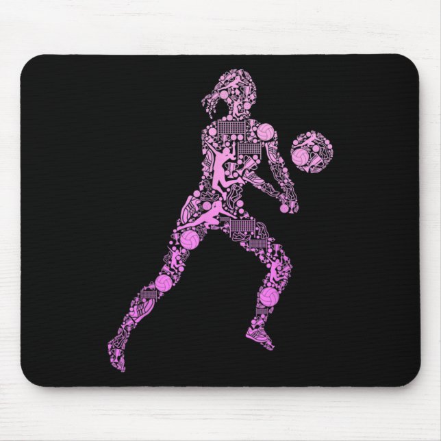 Volleyball Girl Women Youth Player 7 Mouse Pad (Front)
