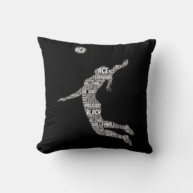 Volleyball Girl Women Youth Player  Cushion (Front)