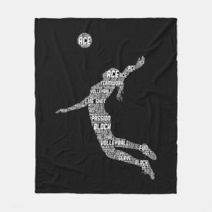 Volleyball Girl Women Youth Player Fleece Blanket