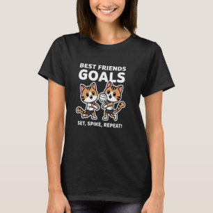 Volleyball Girls Cats Sisters Volleyball T-Shirt