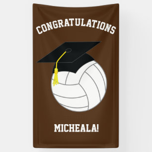 Volleyball Graduation Sports Brown Banner