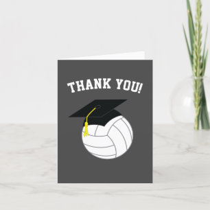 Volleyball Graduation Sports Grey Thank You Card