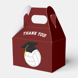 Volleyball Graduation Sports Maroon Favour Box