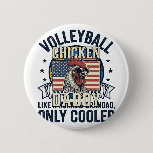 Volleyball Grandad Vintage Funny Shirt Design_1 6 Cm Round Badge