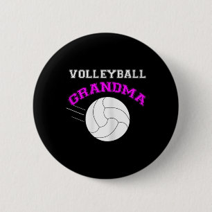 Volleyball Grandma  Support 6 Cm Round Badge