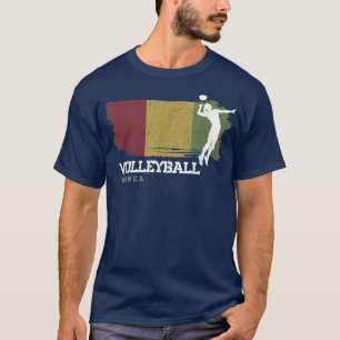 Volleyball Guinea Flag Girls Volleyball Women T-Shirt