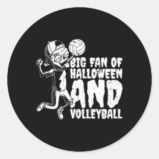 Volleyball Halloween Classic Round Sticker