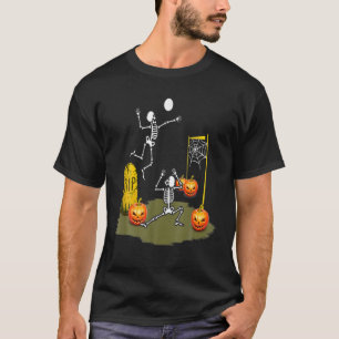 Volleyball Halloween Volleyween Skeleton T-Shirt