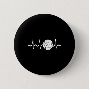 Volleyball Heartbeat Cute Fun  6 Cm Round Badge