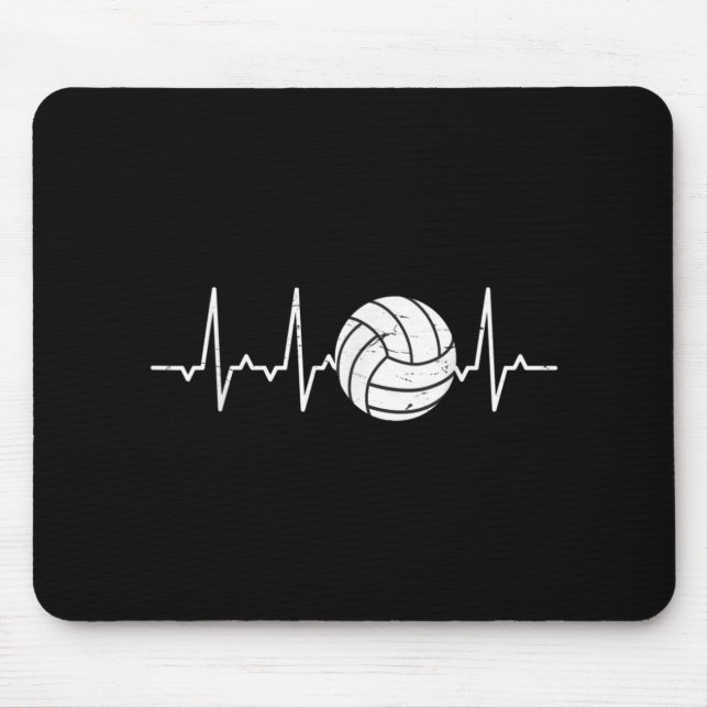 Volleyball Heartbeat Cute Fun  Mouse Pad (Front)