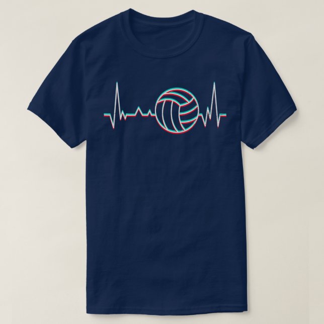 Volleyball heartbeat Volleyball player Volleyballe T-Shirt (Design Front)