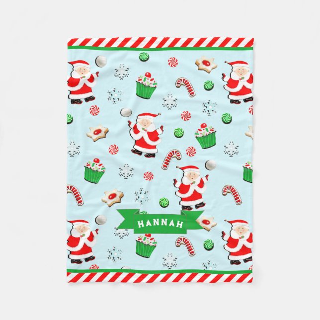 Volleyball Holiday Fleece Blanket (Front)