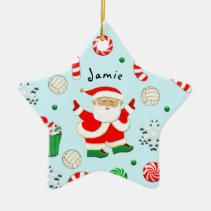 Volleyball Holiday Gift Ceramic Ornament