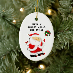 Volleyball Holiday Gifts Ceramic Ornament