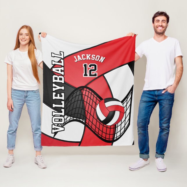 Volleyball 🏐 in a Red, White and Black Fleece Blanket (In Situ)