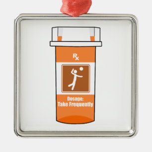 Volleyball Is My Drug Metal Ornament