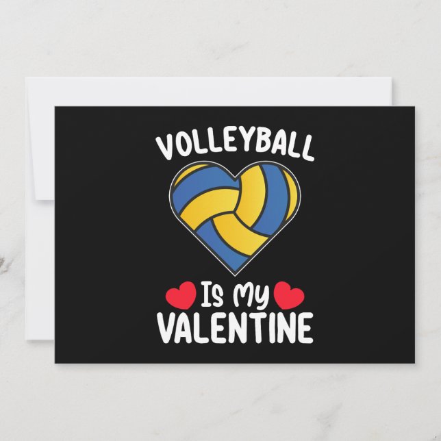 Volleyball Is My Valentine Day Sports Invitation (Front)