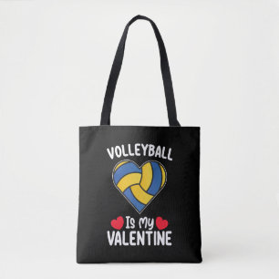 Volleyball Is My Valentine Day Sports Tote Bag