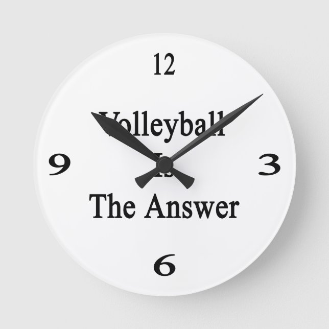 Volleyball Is The Answer Round Clock (Front)
