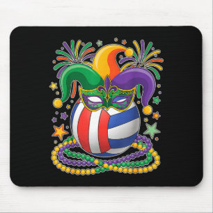 Volleyball Jester Hat Masked Beads Mardi Gras For Mouse Pad