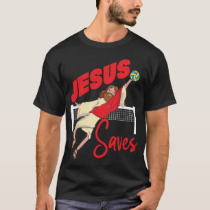 Volleyball Jesus Saves Jesus Christian T-Shirt