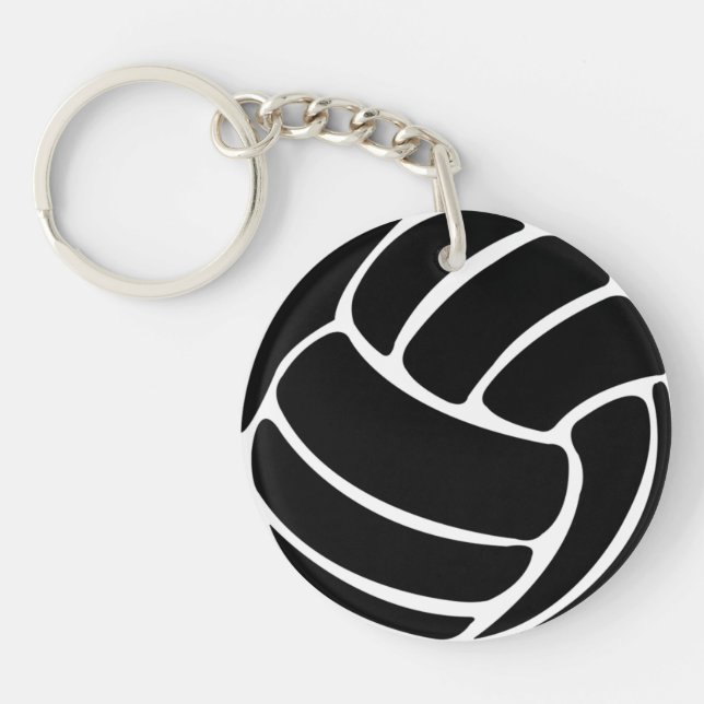 Volleyball Keychain w/Name Black (Front)