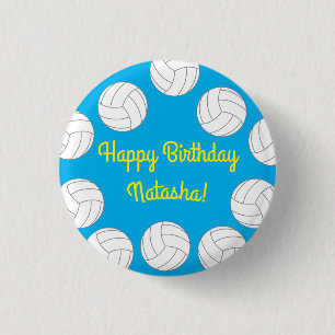 Volleyball Kids Birthday Party Sports 3 Cm Round Badge