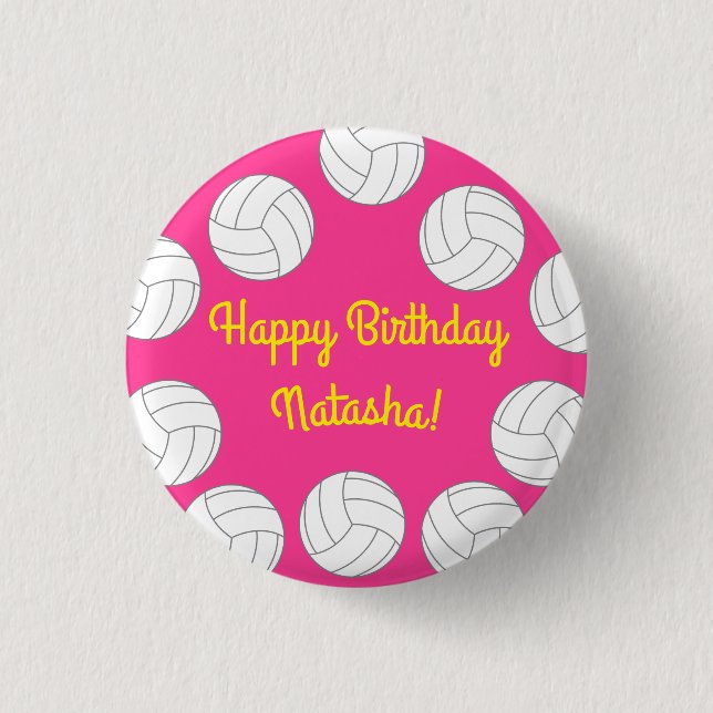 Volleyball Kids Birthday Party Sports 3 Cm Round Badge (Front)