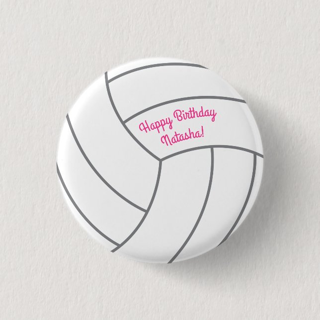 Volleyball Kids Birthday Party Sports 3 Cm Round Badge (Front)