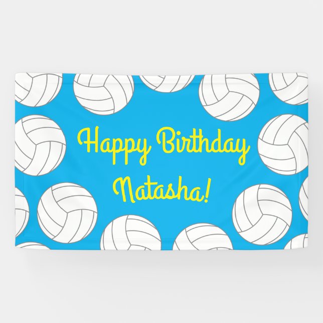 Volleyball Kids Birthday Party Sports Banner (Horizontal)