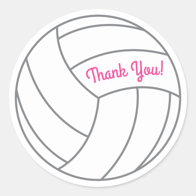 Volleyball Kids Birthday Party Sports Classic Round Sticker (Front)