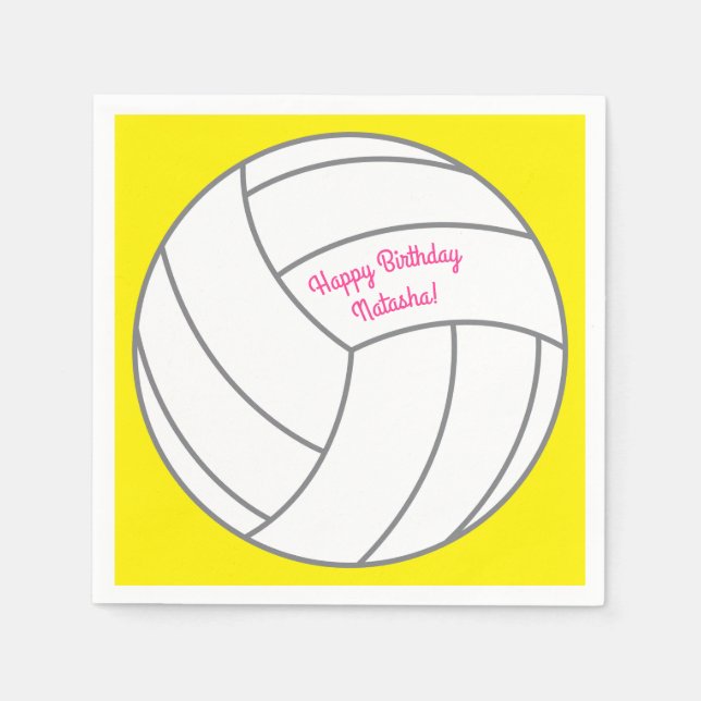 Volleyball Kids Birthday Party Sports Napkin (Front)