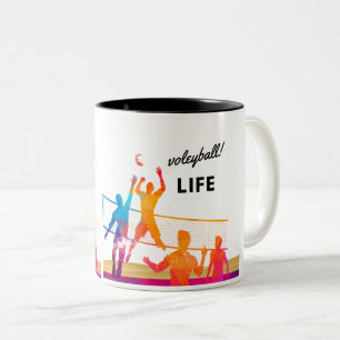 Volleyball Laife Two-Tone Coffee Mug