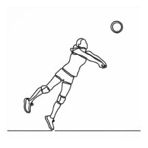 volleyball libero line drawing