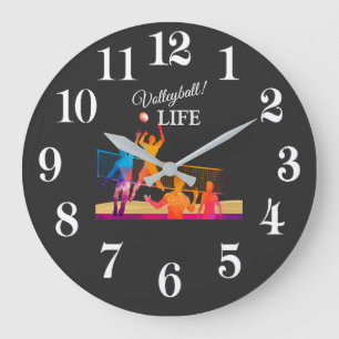 Volleyball Life  Large Clock