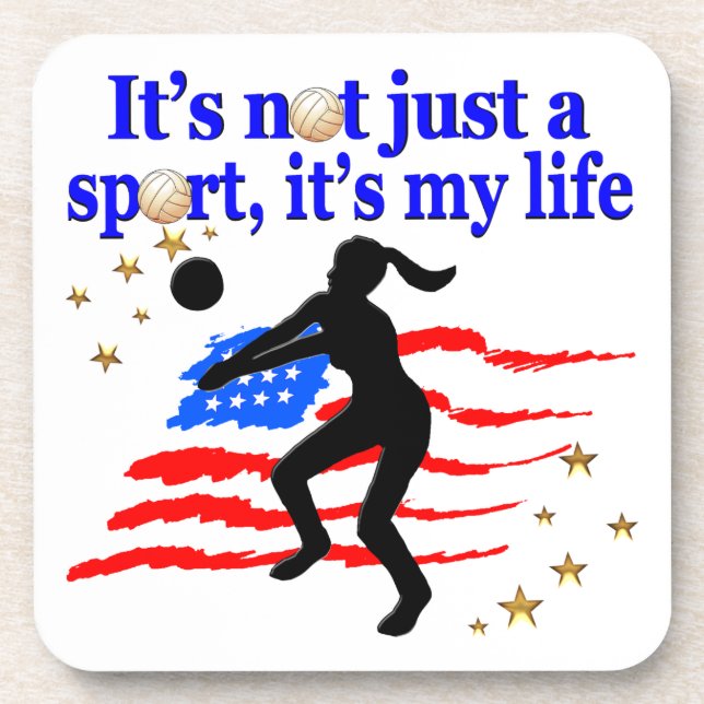 VOLLEYBALL LIFE USA FLAG DESIGN COASTER (Front)