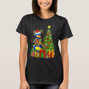 Volleyball Lighting Xmas Tree Snowman Volleyball C T-Shirt