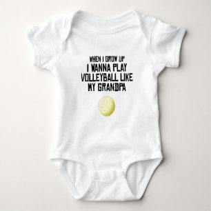 Volleyball Like My Grandpa Baby Bodysuit