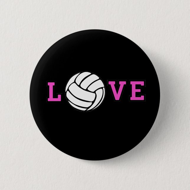 Volleyball Love 6 Cm Round Badge (Front)