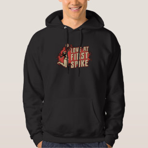 Volleyball Love At First Strike Volleyball Player Hoodie