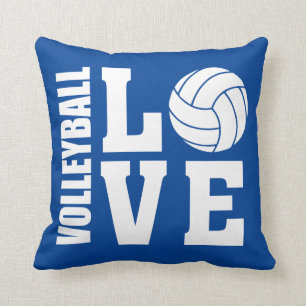 Volleyball Love Blue Cushion