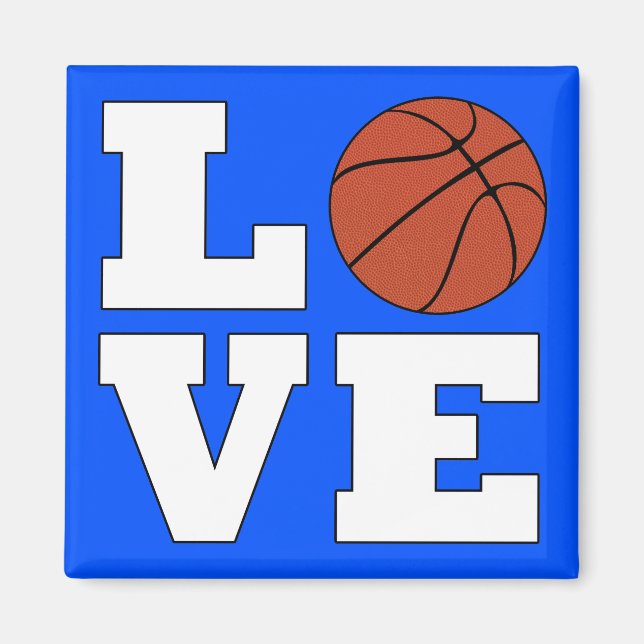 Volleyball LOVE Custom Colour Basketball Fridge Magnet (Front)
